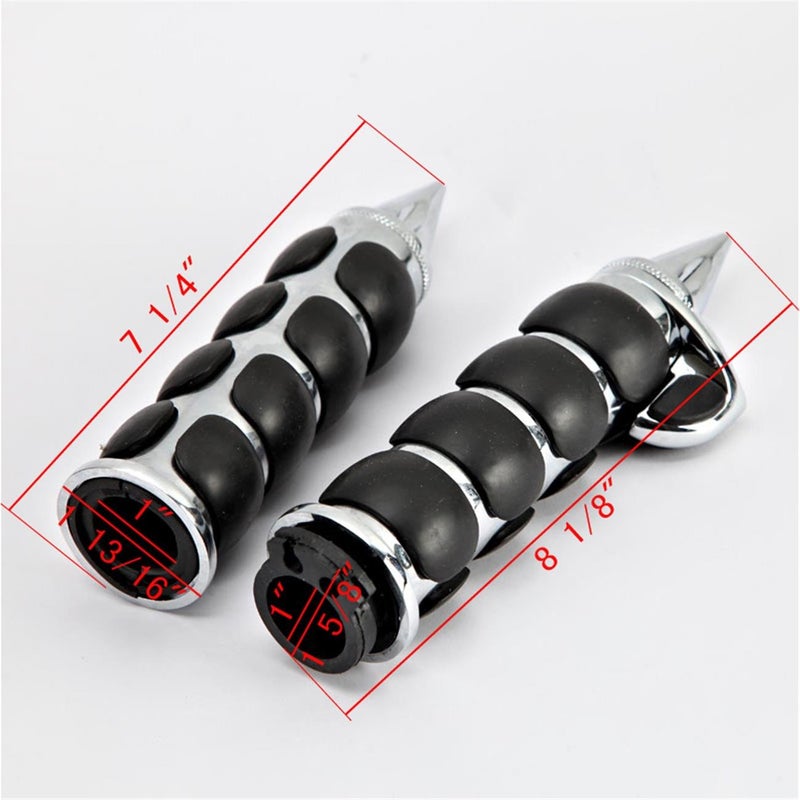 INNOGLOW Motorcycle Hand Grips 1" Chrome Black Handlebar Grip Fits for Custom Harley Davidson Sportster Softail Tour Glide Road King Electra Glide Dyna w/ 26mm Throttle Grips Bar Ends - Image 1